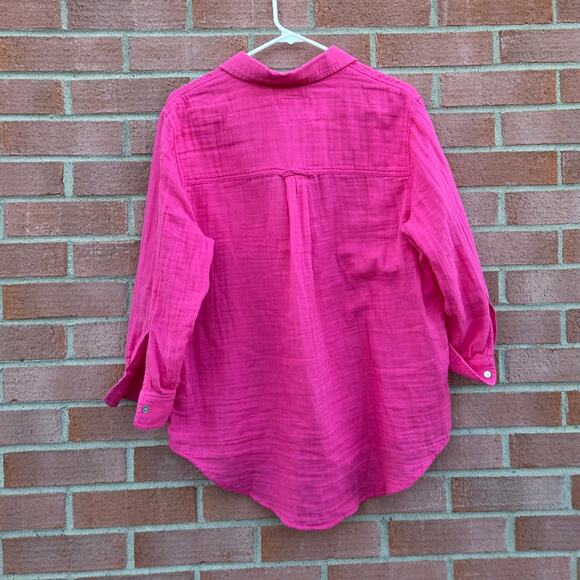 Rails Ellis shirt Hibiscus Size Medium Pink - Picture 2 of 6